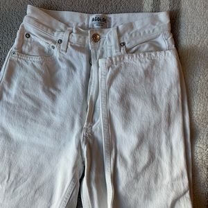 Agolde White Straight Leg Jeans